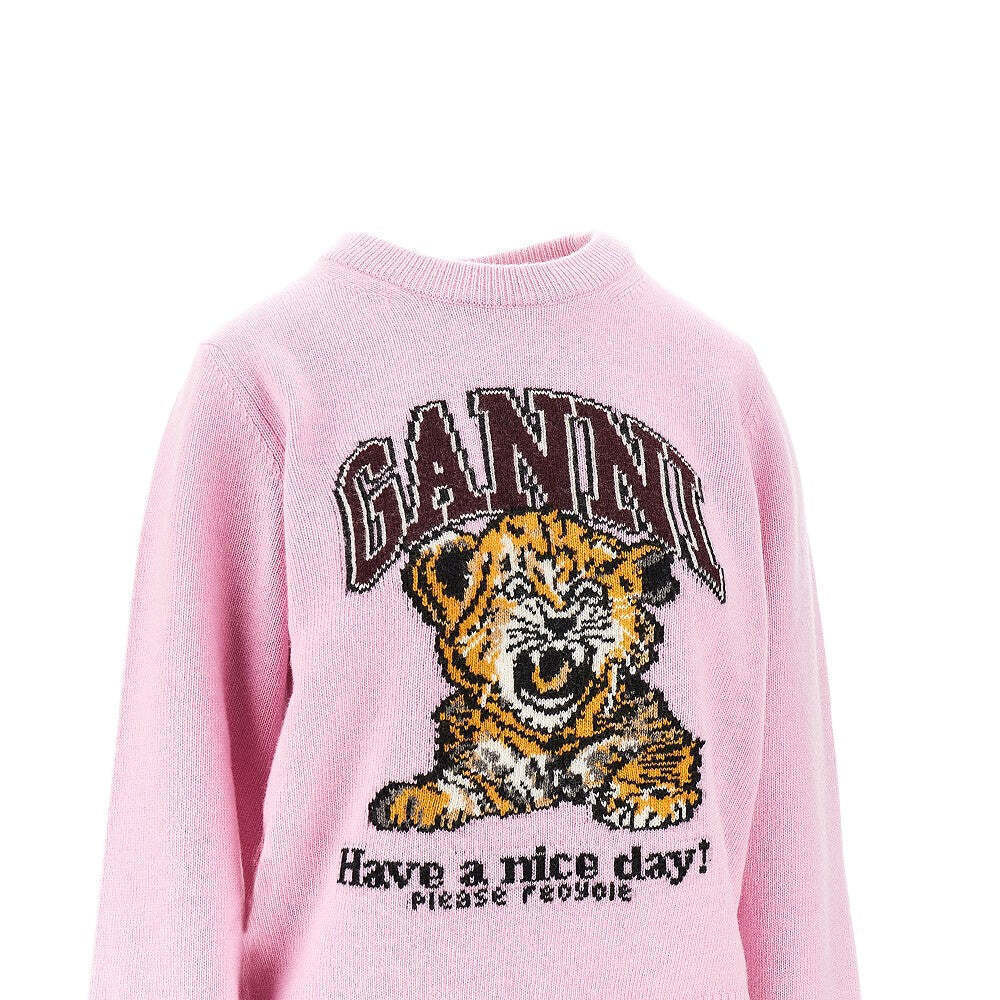 Ganni Tiger Inlay Wool Blend Sweater - Picture 2 of 3